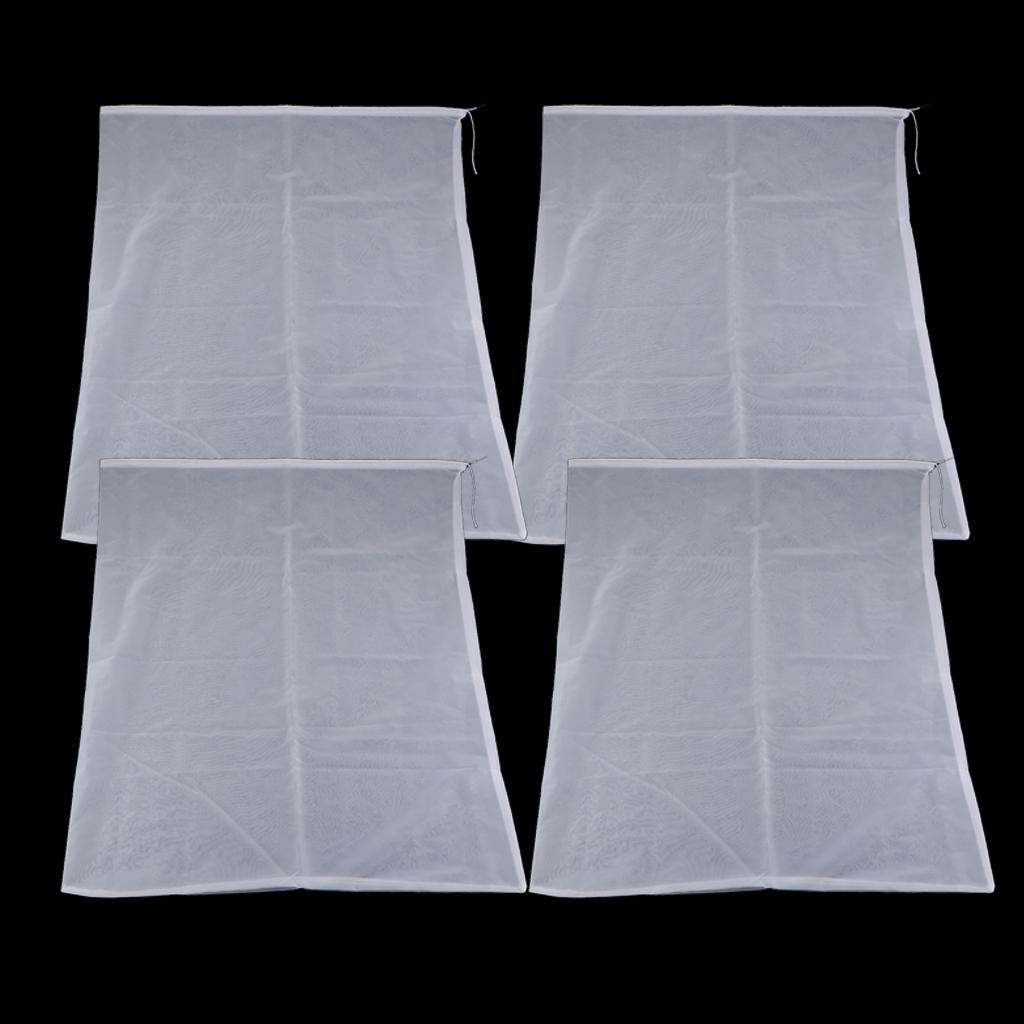 4 Pcs Milk Coffee Juice Reusable Nylon Mesh Strainer Filter Bag 60x70cm