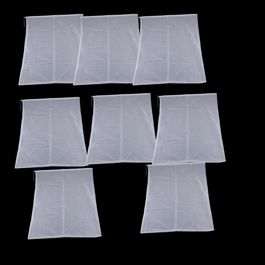 8 Pcs Milk Coffee Juice Reusable Nylon Mesh Strainer Filter Bag 60x70cm