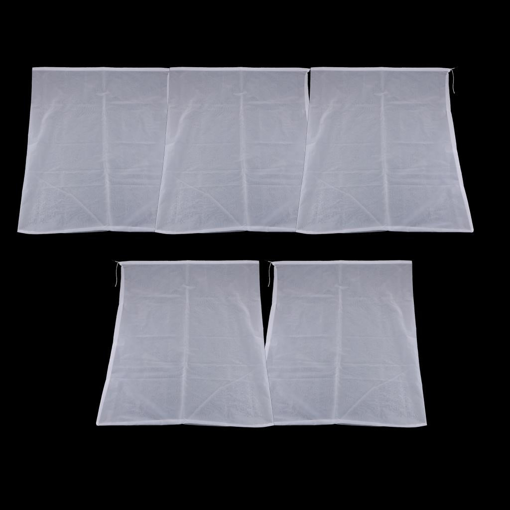5 Pcs Milk Coffee Juice Reusable Nylon Mesh Strainer Filter Bag 60x70cm