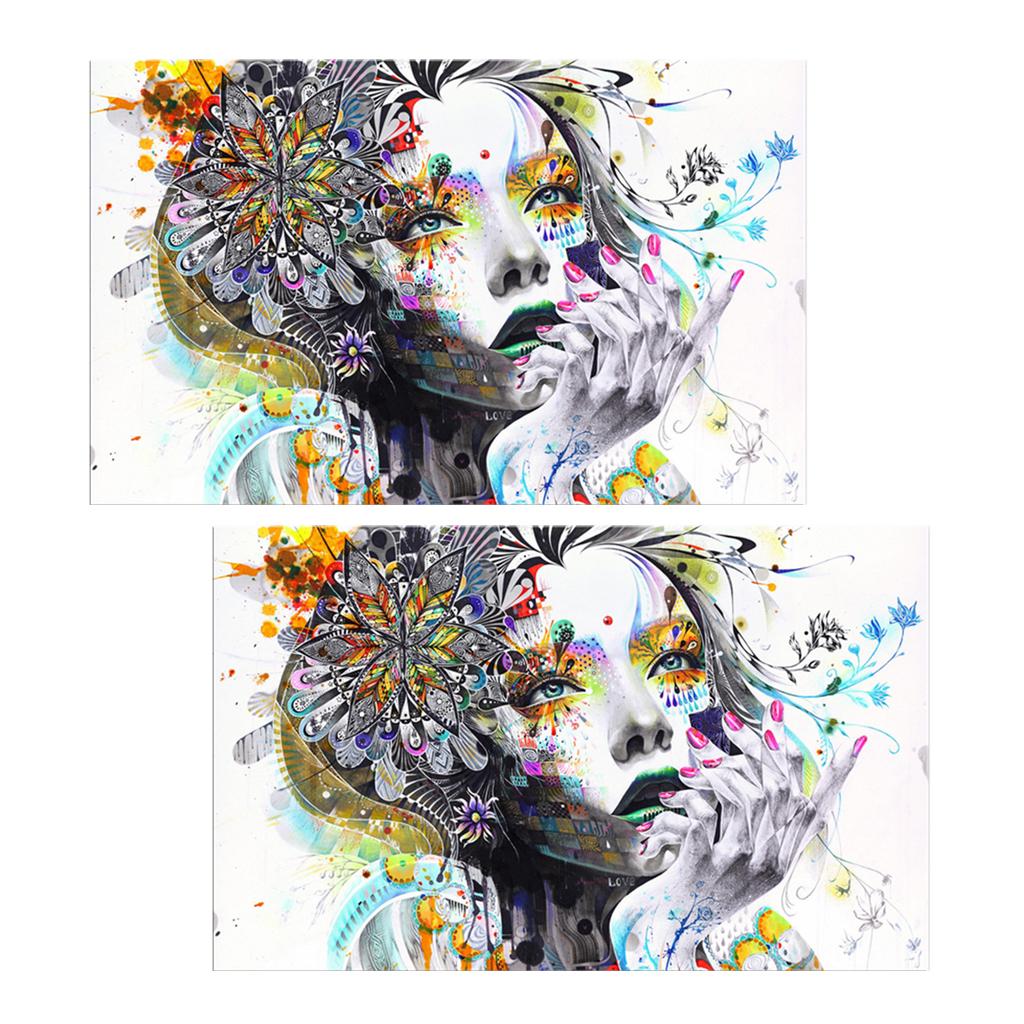 2 Panel Canvas Oil Painting Art Picture - Girl