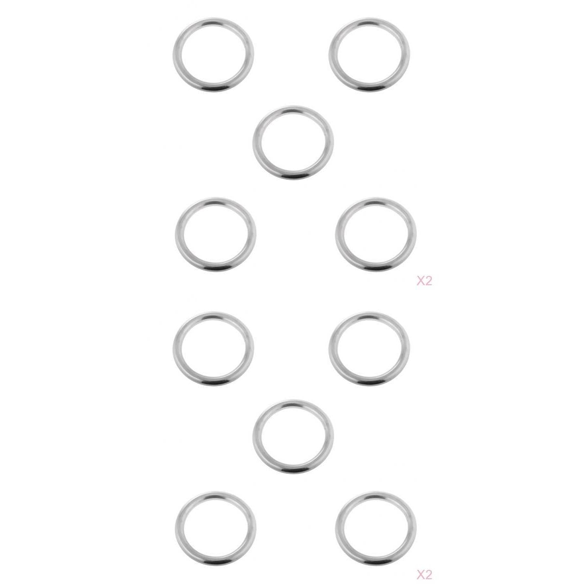 20 Piece 2-Size Smooth Welded Polished Boat Marine Stainless Steel O Ring