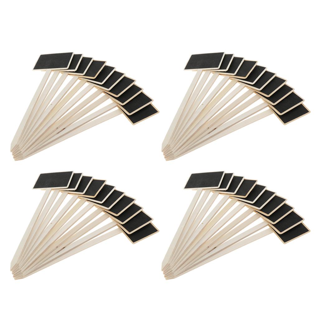 40 Pieces Mini Wooden Blackboard Chalkboard Tags Garden Wedding Use