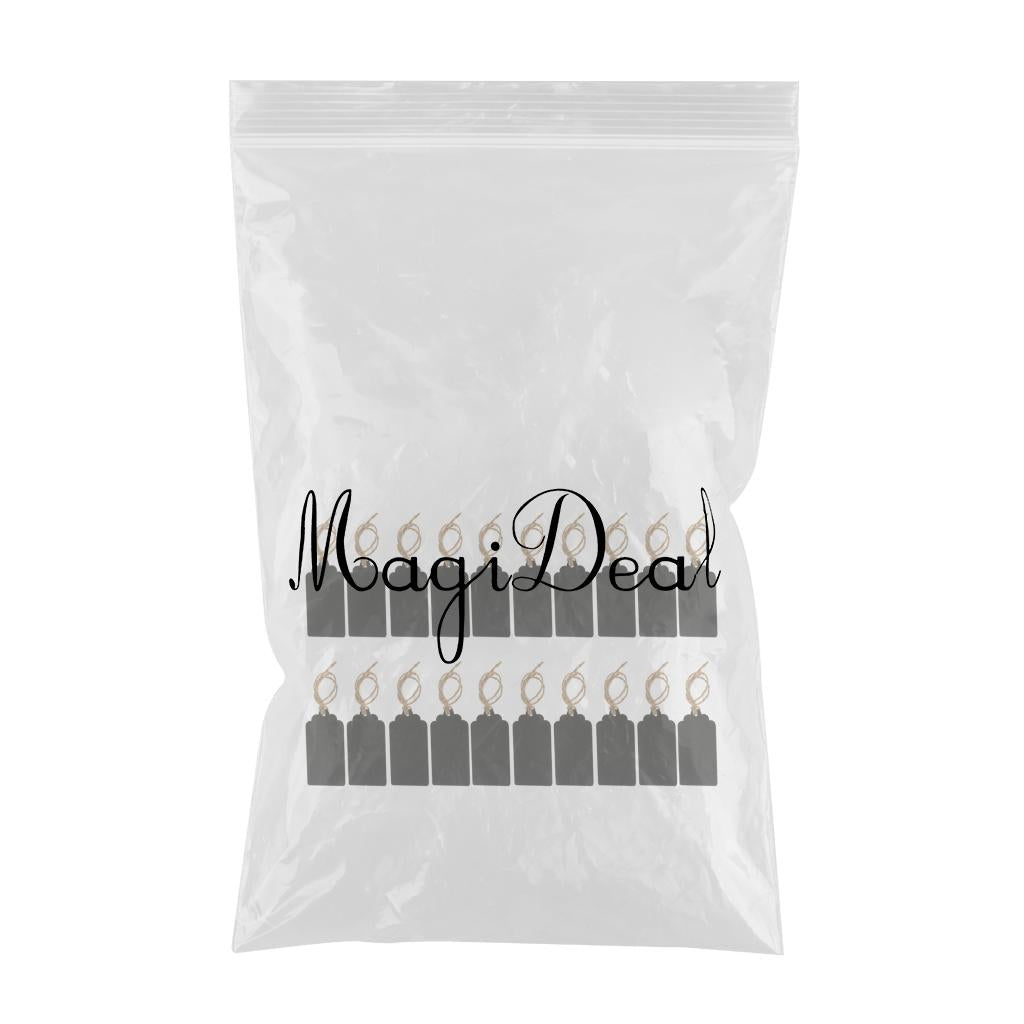 20 Pieces Mini Rectangle Wooden Blackboard Chalkboard Tags