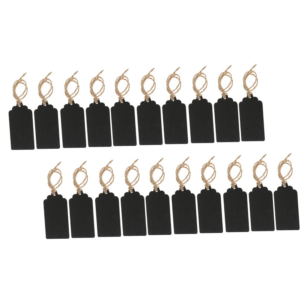 20 Pieces Mini Rectangle Wooden Blackboard Chalkboard Tags