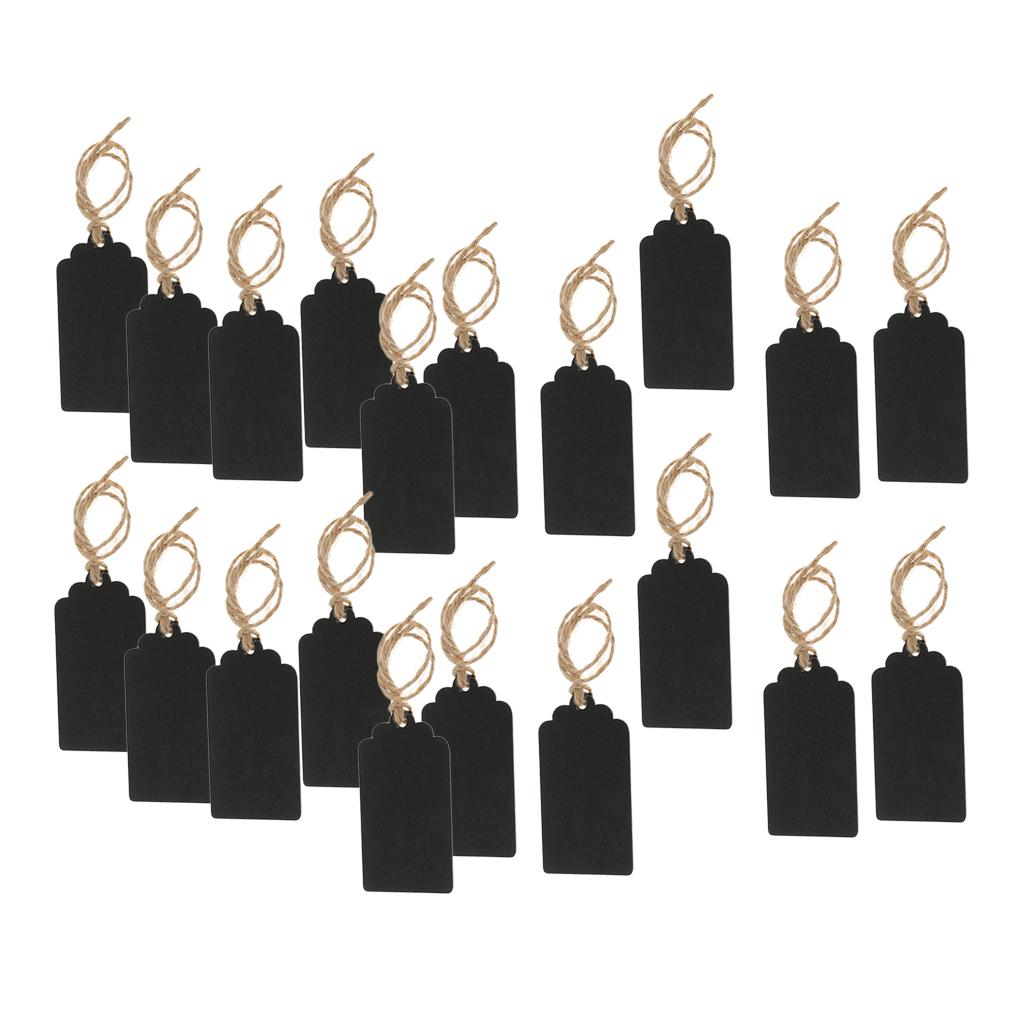 20 Pieces Mini Rectangle Wooden Blackboard Chalkboard Tags