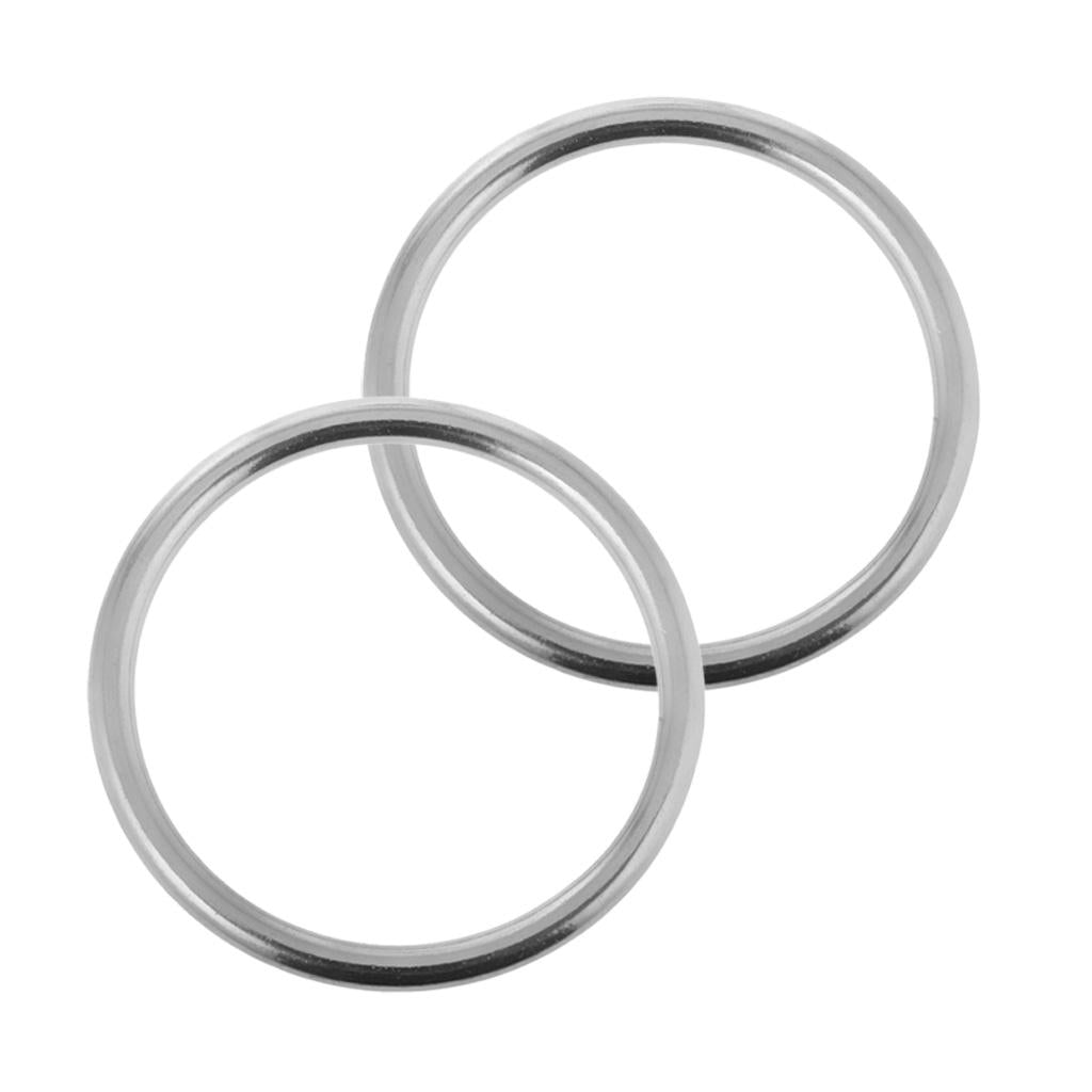 2 Pieces Seamless Stainless Steel O Round Rings Marine Grade 1/8 x 1""