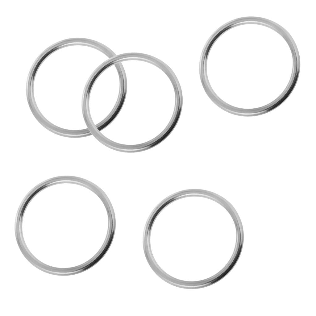 5 Pieces Seamless Stainless Steel O Round Rings Marine Grade 1/8 x 1""