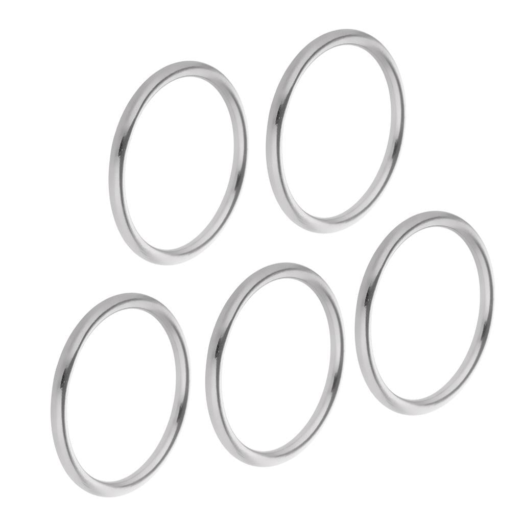 5 Pieces Seamless Stainless Steel O Round Rings Marine Grade 1/8 x 1""