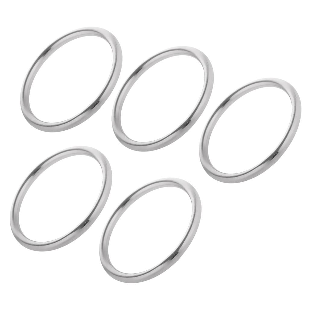 5 Pieces Seamless Stainless Steel O Round Rings Marine Grade 1/8 x 1""