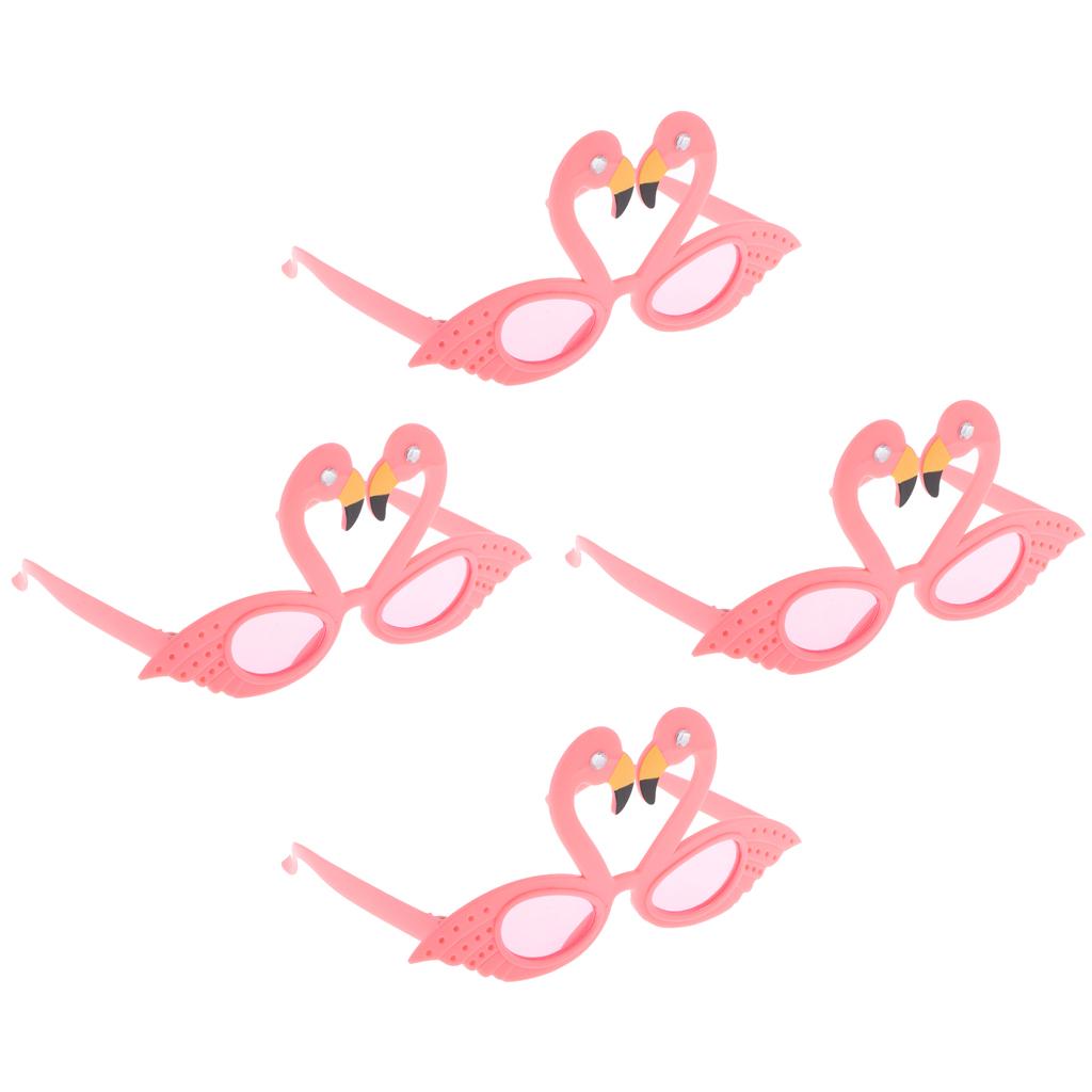 4 Pieces Hawaiian Tropical Flamingo Sunglasses Party Glasses Fancy Dress