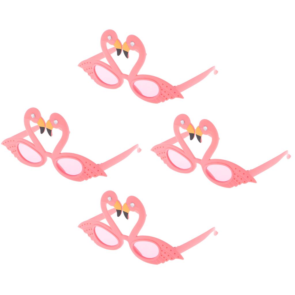 4 Pieces Hawaiian Tropical Flamingo Sunglasses Party Glasses Fancy Dress