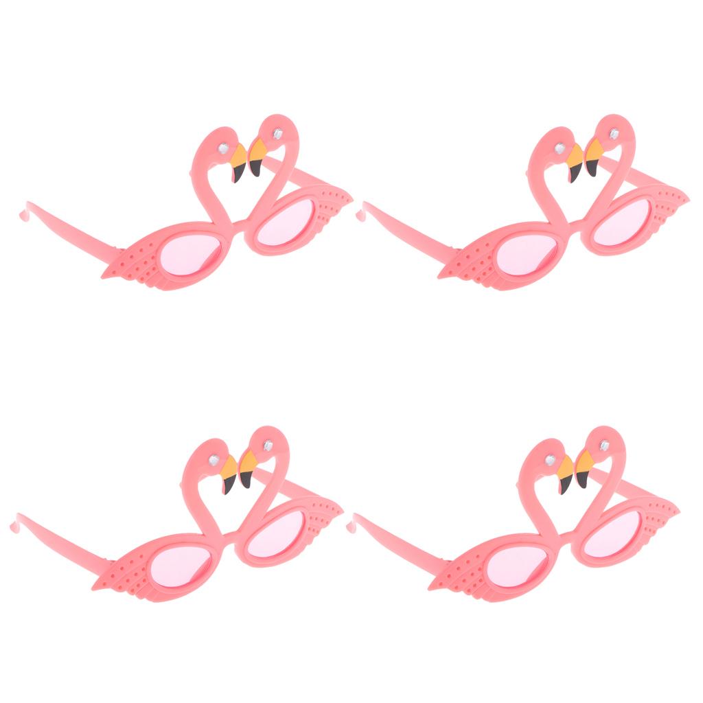4 Pieces Hawaiian Tropical Flamingo Sunglasses Party Glasses Fancy Dress