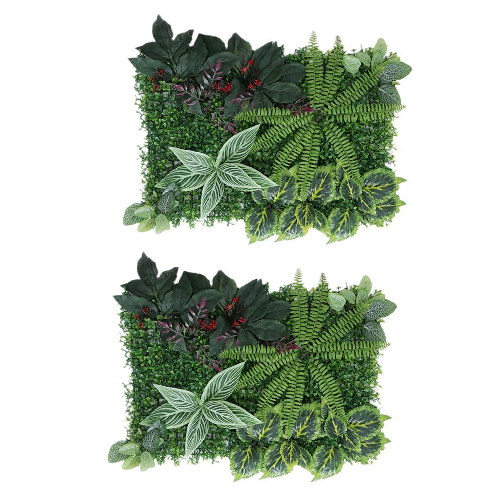 2 Pieces Artificial Plants Lawn Foliage Pillar Wedding Venue Wall Decor B