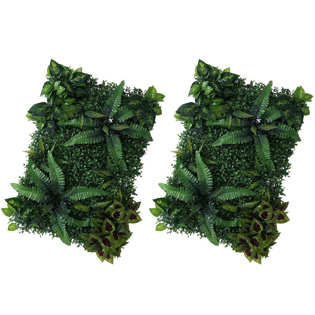 2 Pieces Artificial Plants Lawn Foliage Pillar Wedding Venue Wall Decor A