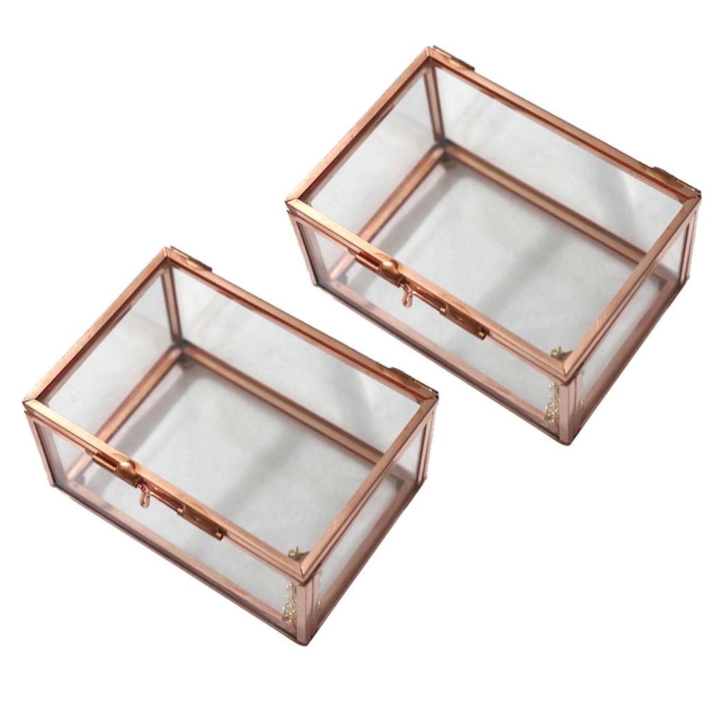 2 Pieces Glass Geometric Terrarium Succulent Air Plants Container Planter