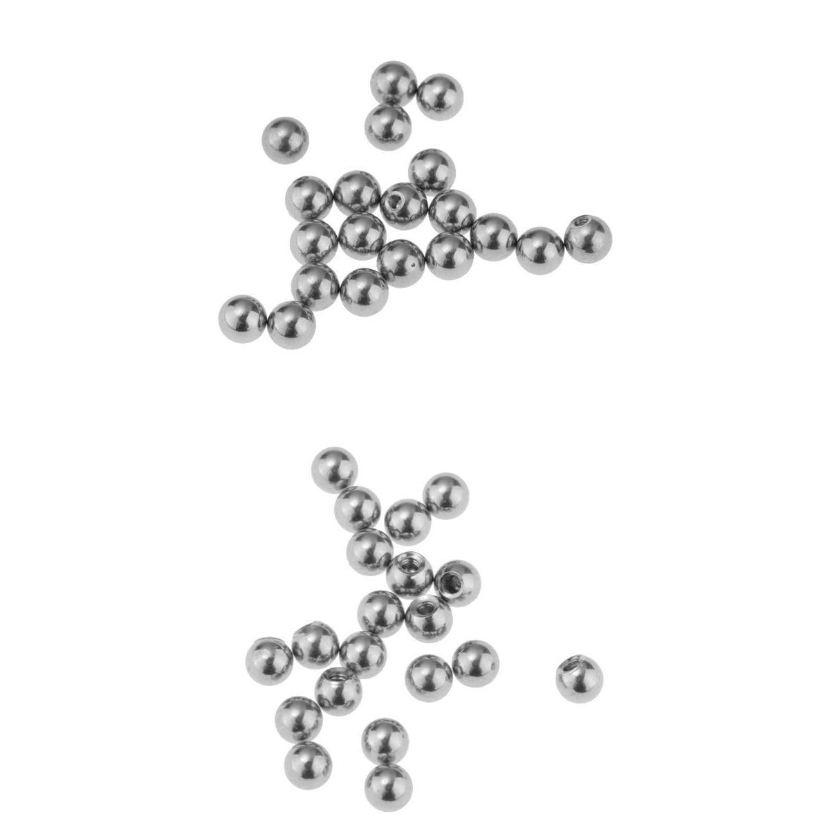 40 Piece Stainless Steel Piercing Jewelry 3mm 4mm Balls fit 16 Gauge Silver