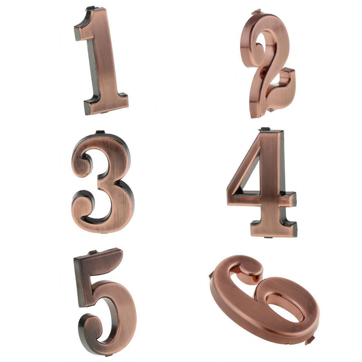 6x ABS Plastic House Door Number Sign Plaque DIY Digit Number 0 to 9 Number