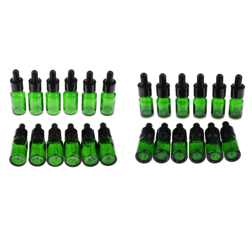 24 Pieces Mini Glass Dropper Bottles For Essential Oil Makeup Liquid 5/10ml