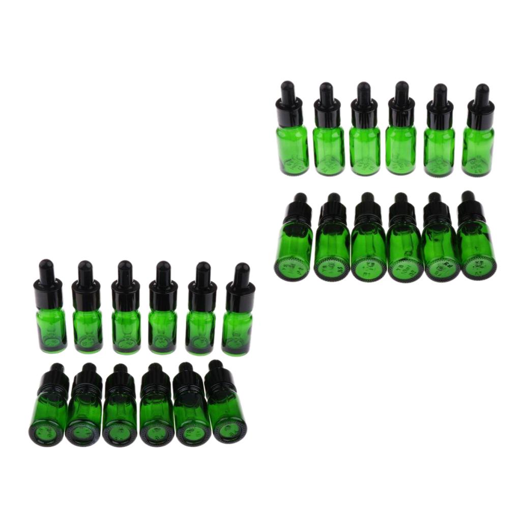 24 Pieces Mini Glass Dropper Bottles For Essential Oil Makeup Liquid 5/10ml