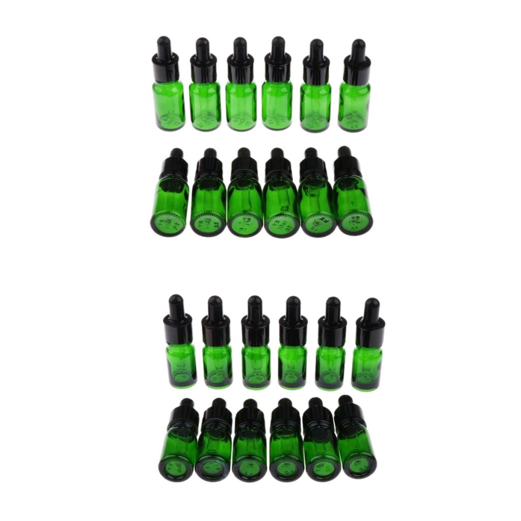 24 Pieces Mini Glass Dropper Bottles For Essential Oil Makeup Liquid 5/10ml