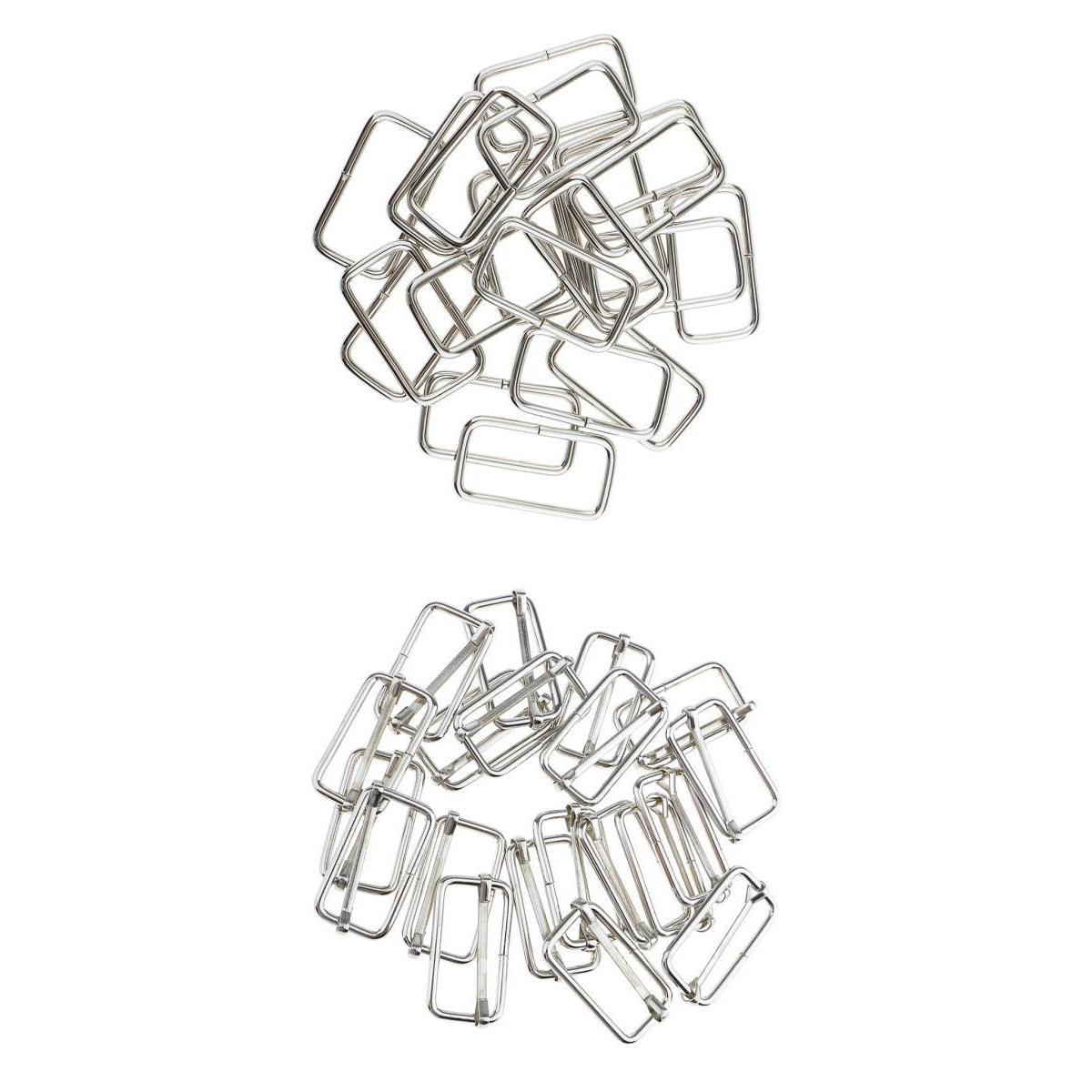40Pcs Metal Square Buckle Connector for DIY Bag Craft Silver