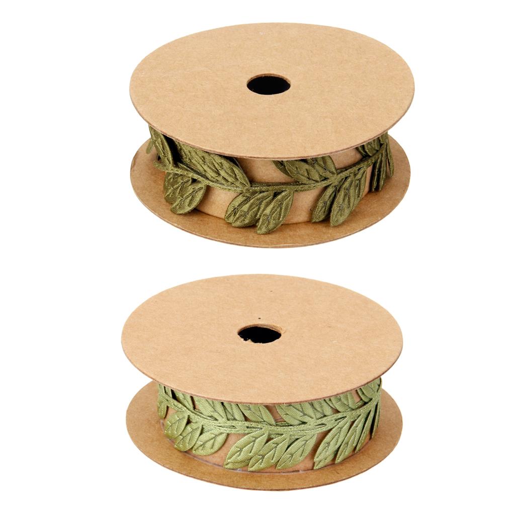 2 Rolls Vintage Satin Leaf Leaves Vine Garlands Ribbon Trim Sewing Craft