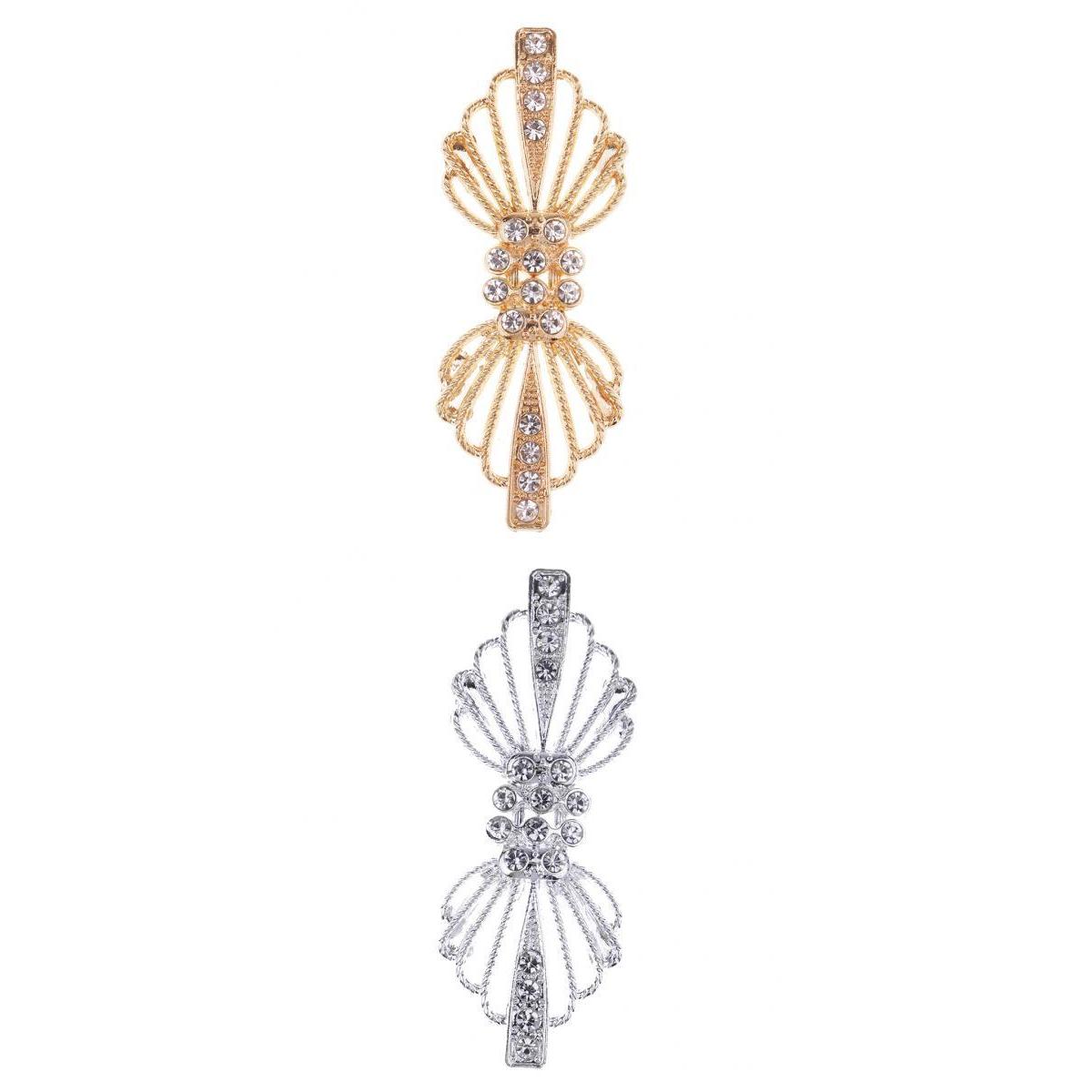 2 Pair Crystal Wedding Closure Hook and Eye Clasp for Sewing Crafts Supplies