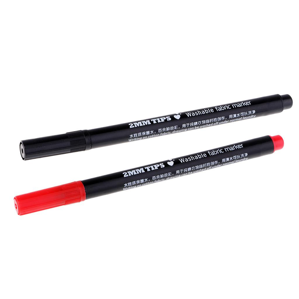 2pcs Washable Fabric Paint Pen Marker Textile Clothes Shoes DIY Craft