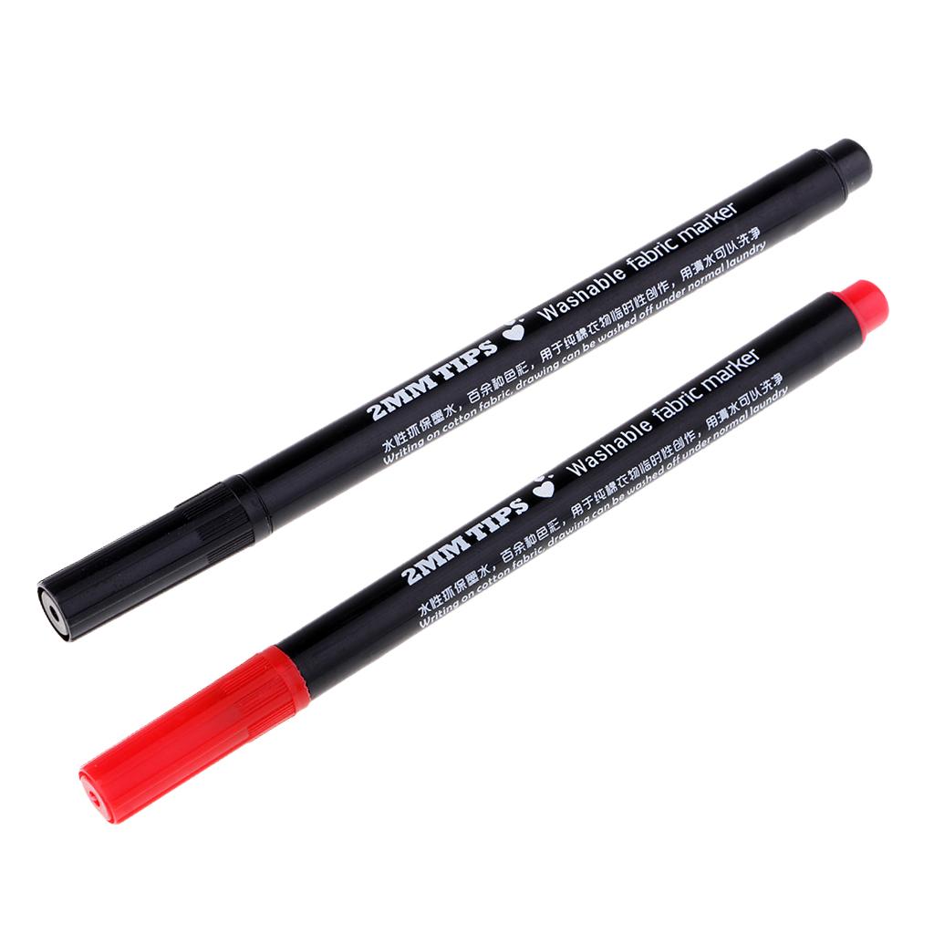2pcs Washable Fabric Paint Pen Marker Textile Clothes Shoes DIY Craft