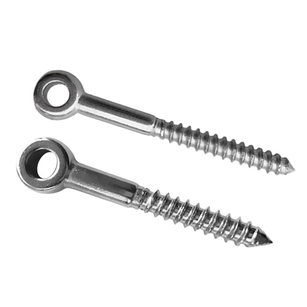 2Pieces Marine Grade 316 Stainless Steel Threaded Screw Lifting Eye Bolt
