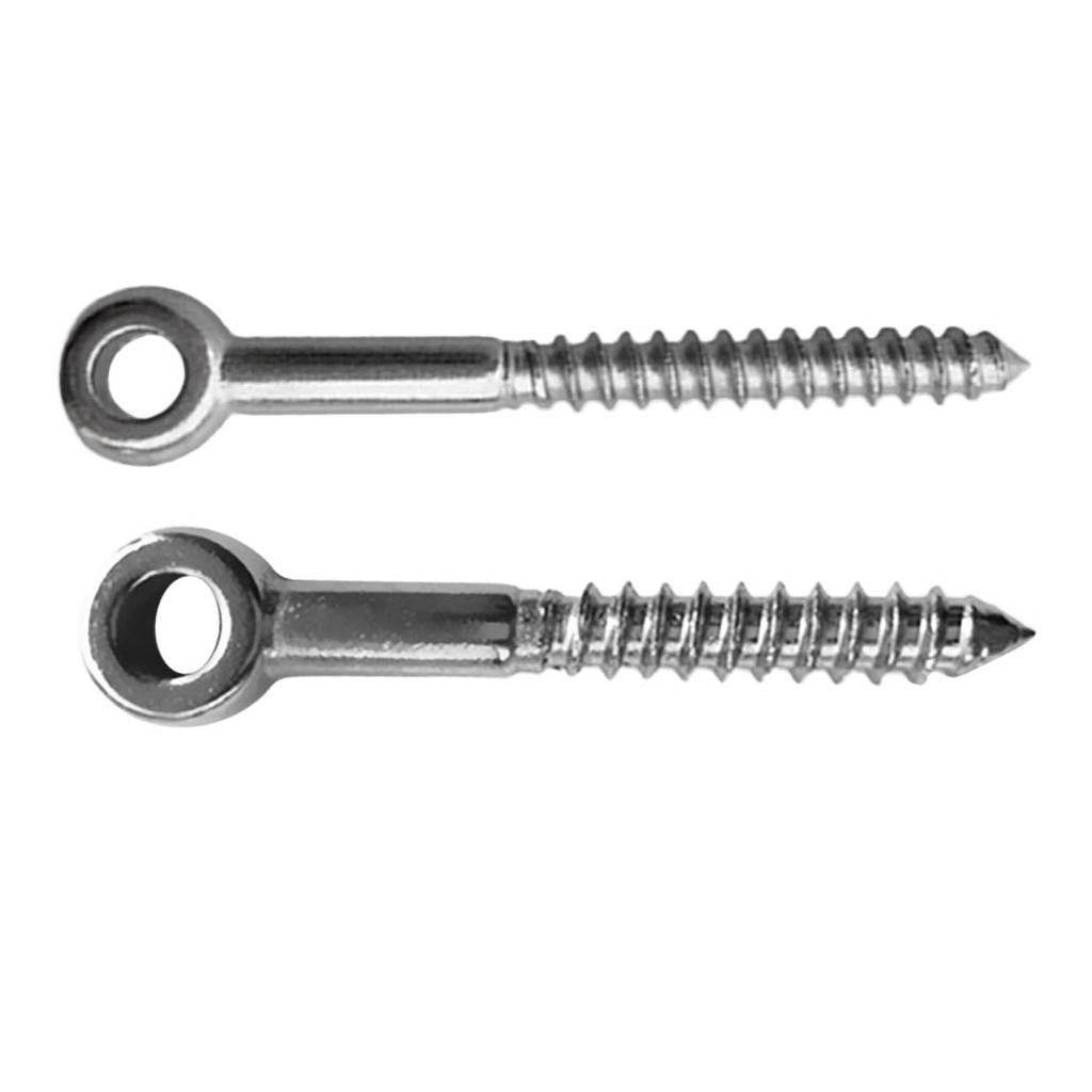 2Pieces Marine Grade 316 Stainless Steel Threaded Screw Lifting Eye Bolt