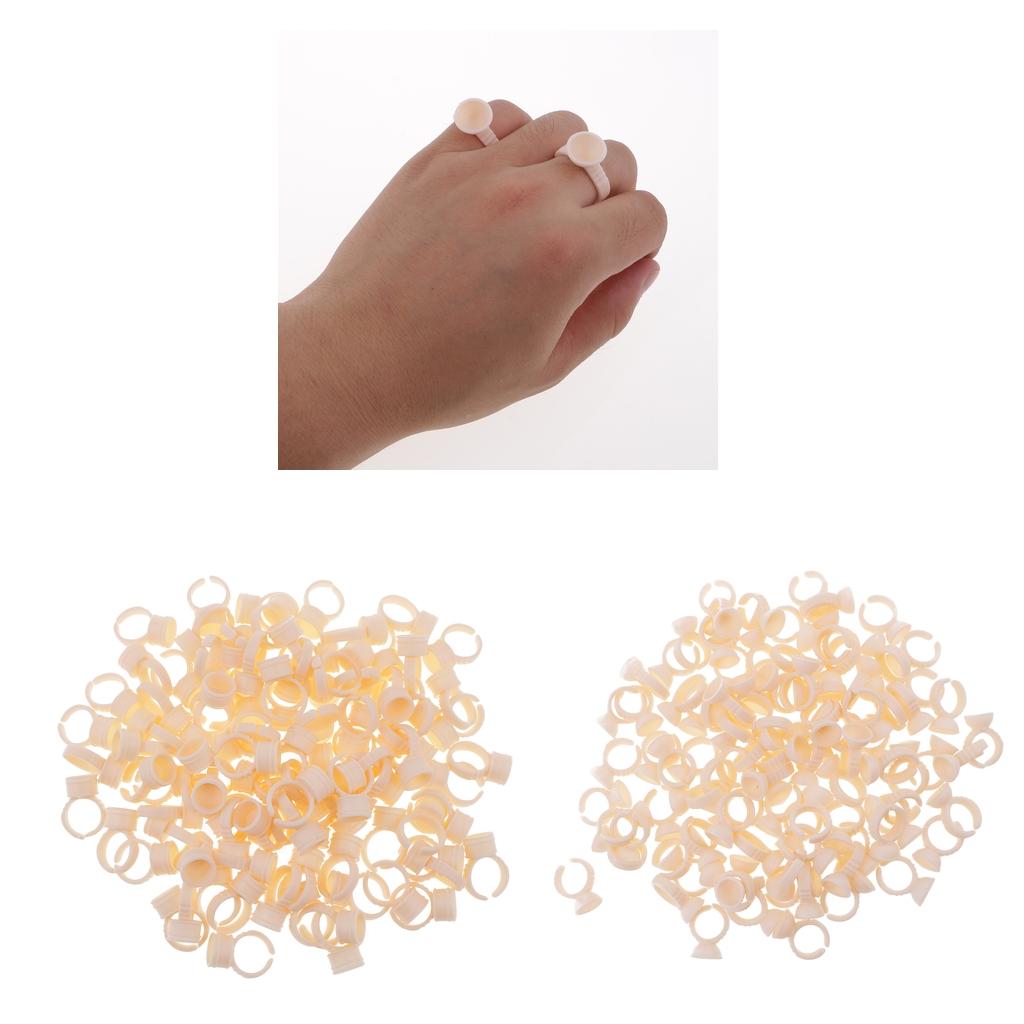 200pcs Silicone Pigment Rings Tattoo Ink Cups Makeup Ring Glue Holder S/M
