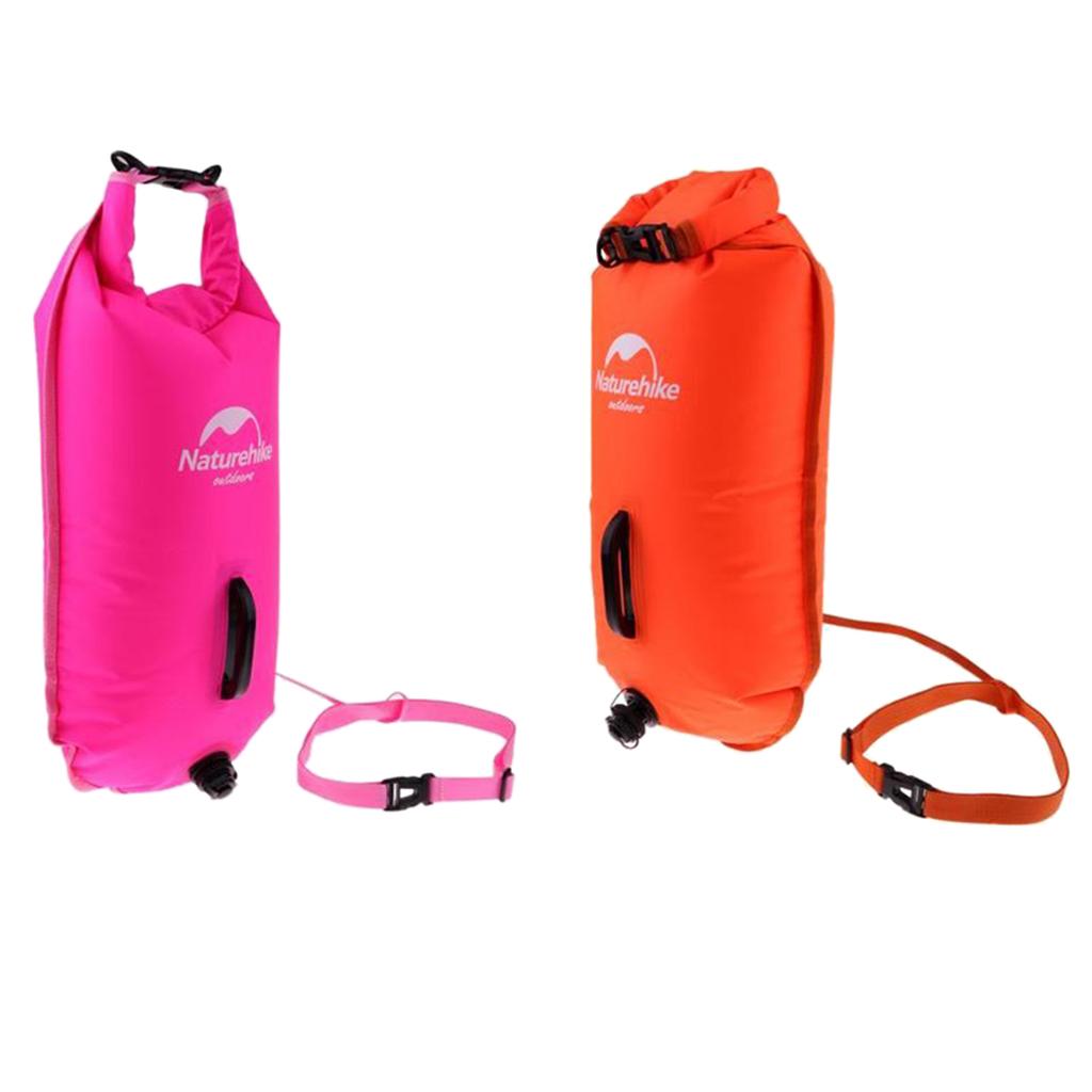 2 Pieces High Visibility Inflatable Bag Safety Pool Swim Buoy Tow Float