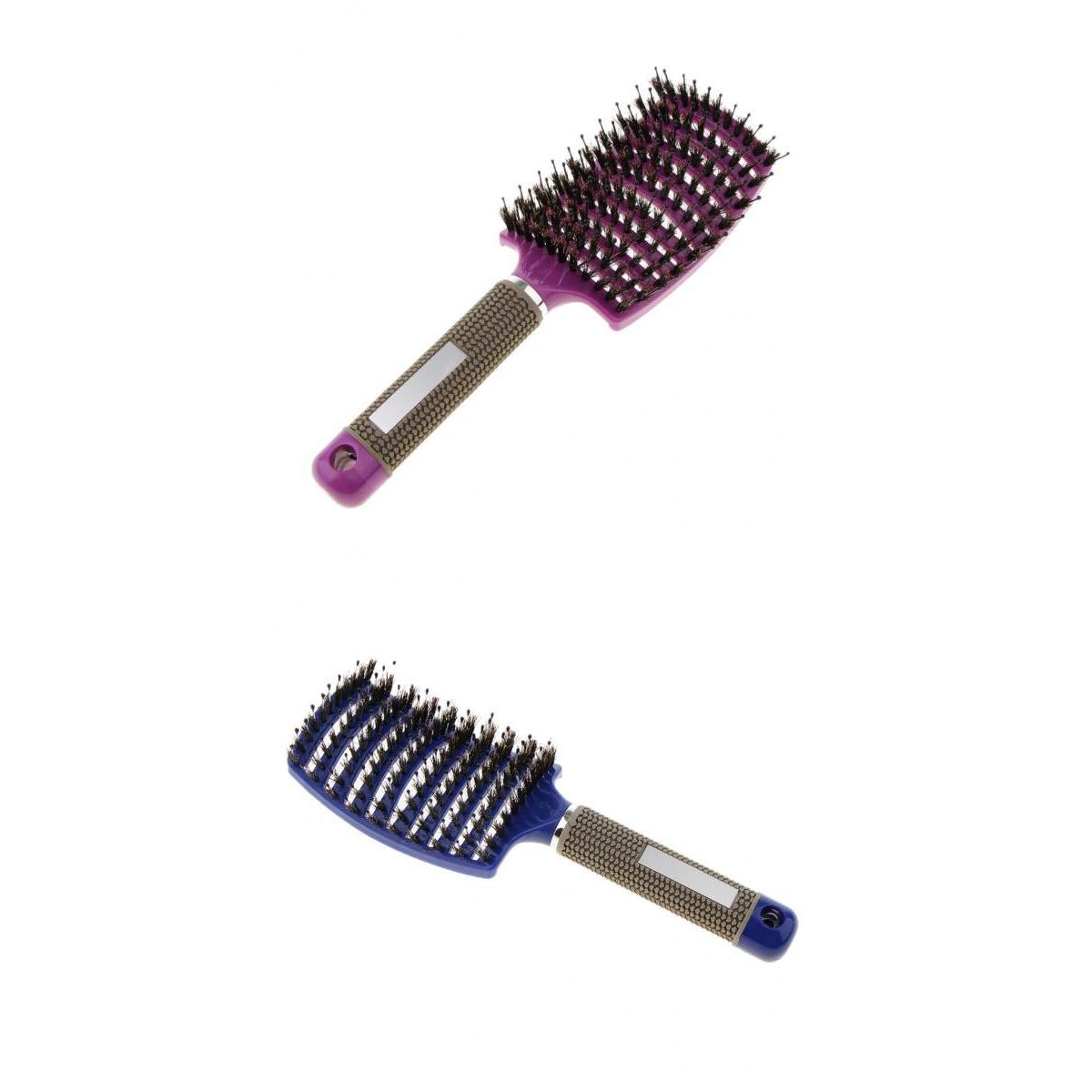2PCS Salon Bristle Hair Brush Hair Styling Scalp Massage Vent Paddle Comb