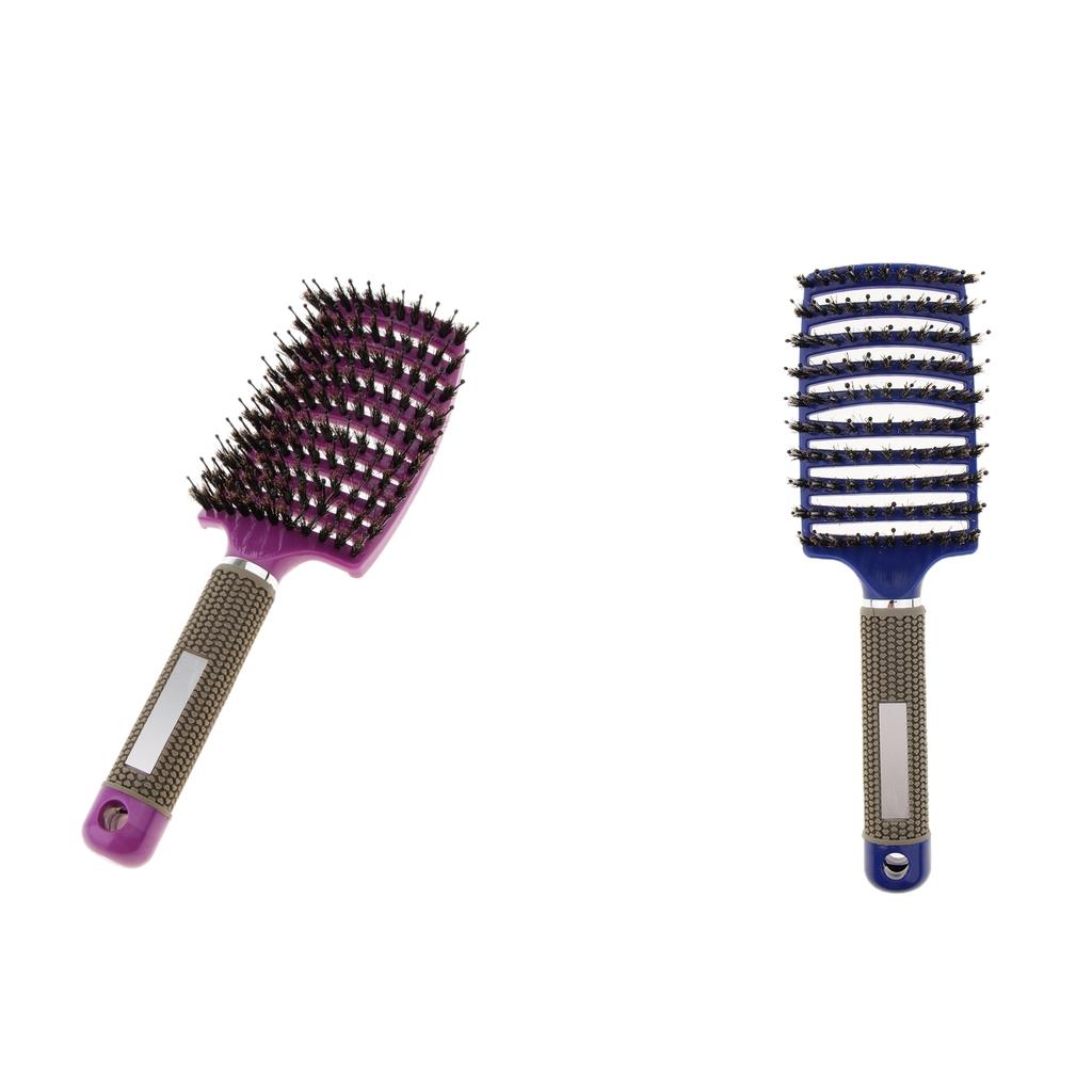 2PCS Salon Bristle Hair Brush Hair Styling Scalp Massage Vent Paddle Comb