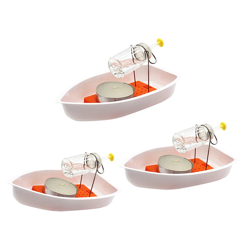 3 set Steam Candle Powered Speed Boat Toy DIY Steamships Science Toys