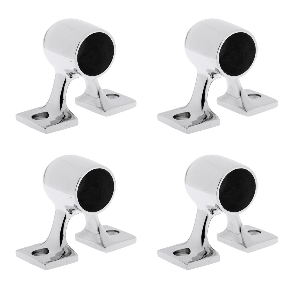 4Pcs 316 Stainless Steel Boat Hand Rail Fitting 25mm 90 Degree End Stanchion