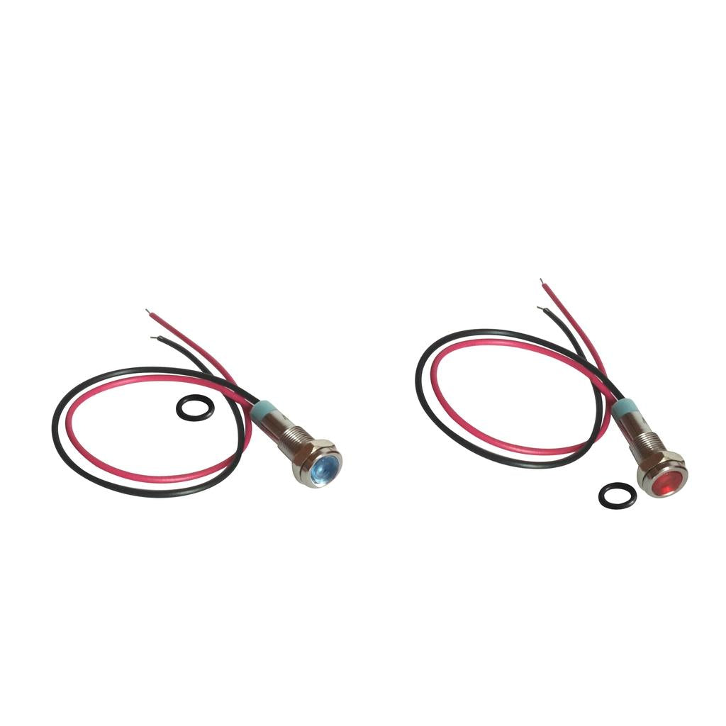 6mm Red &Blue LED Metal Indicator Light Waterproof Signal Pilot Dash Lamp 6V