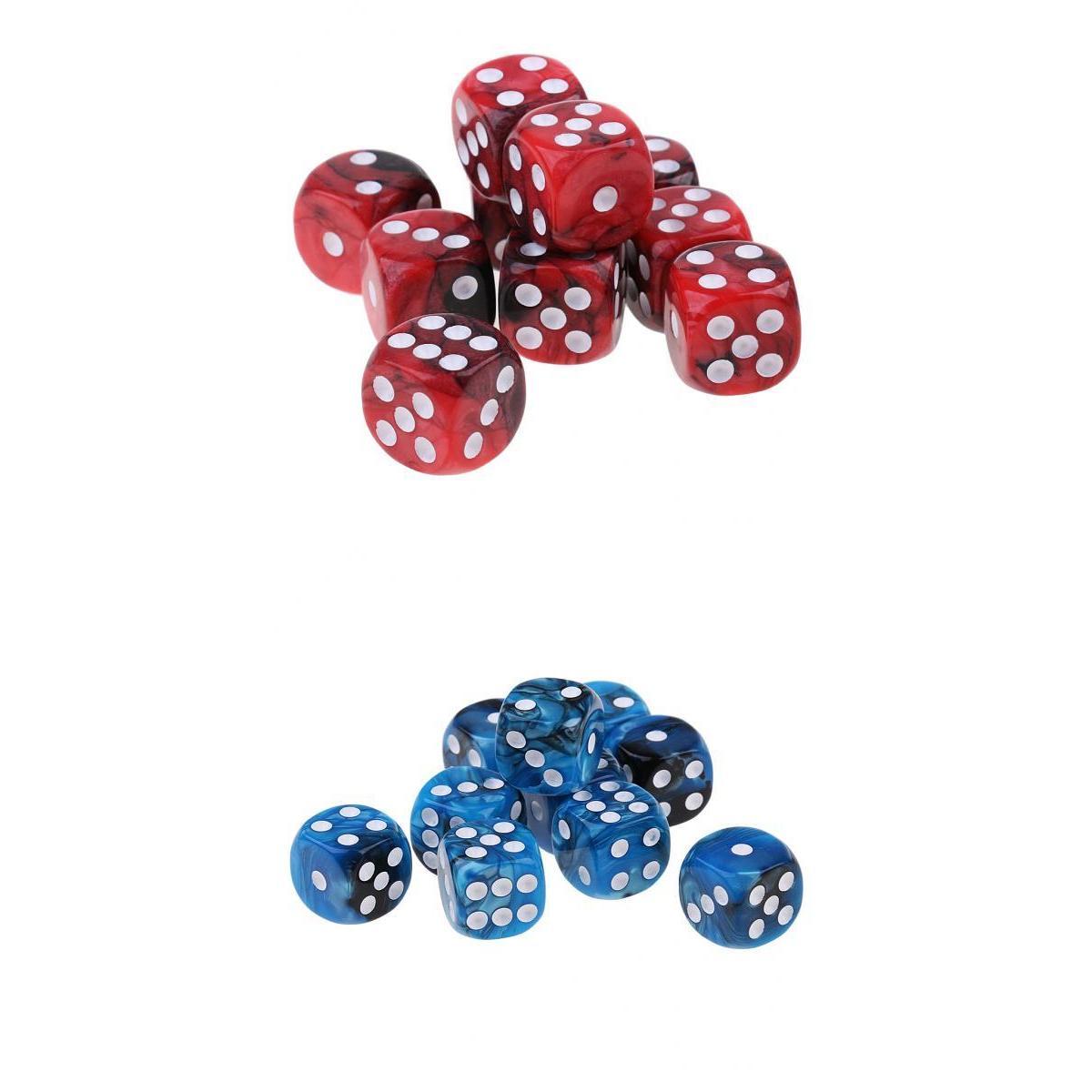 20Pcs Acrylic Six Sided Dotted Dice Dies TRPG for Dungeons and Dragons Props