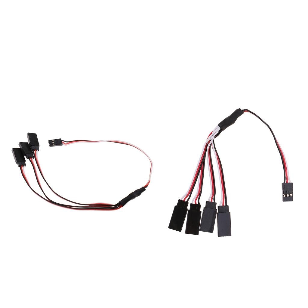 300mm 3-Way + 150mm 4-Way Servo Extension Y Splitter Cable Wire for Futaba