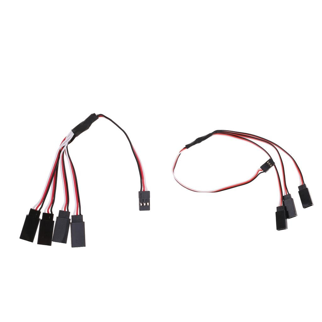 300mm 3-Way + 150mm 4-Way Servo Extension Y Splitter Cable Wire for Futaba