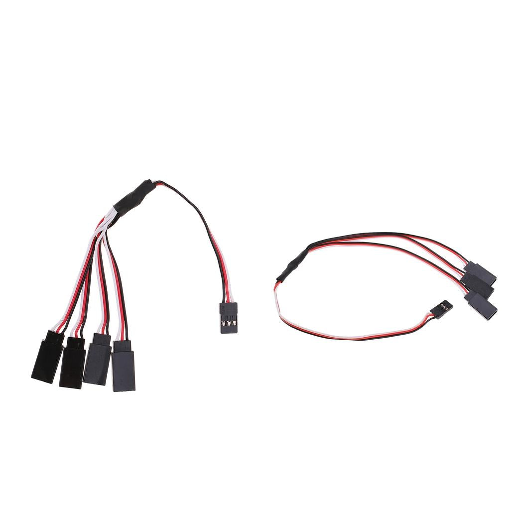 300mm 3-Way + 150mm 4-Way Servo Extension Y Splitter Cable Wire for Futaba