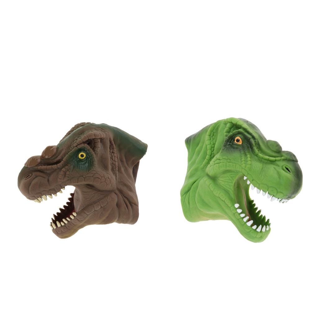 2pcs Simulation Tyrannosaurus Head Hand Puppet Dinosaur Figure Toy Kids Toy