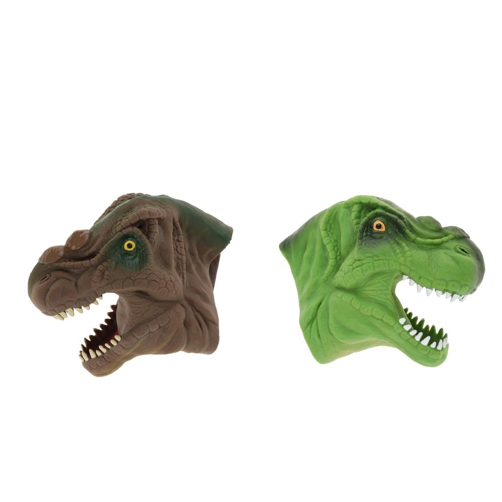 2pcs Simulation Tyrannosaurus Head Hand Puppet Dinosaur Figure Toy Kids Toy