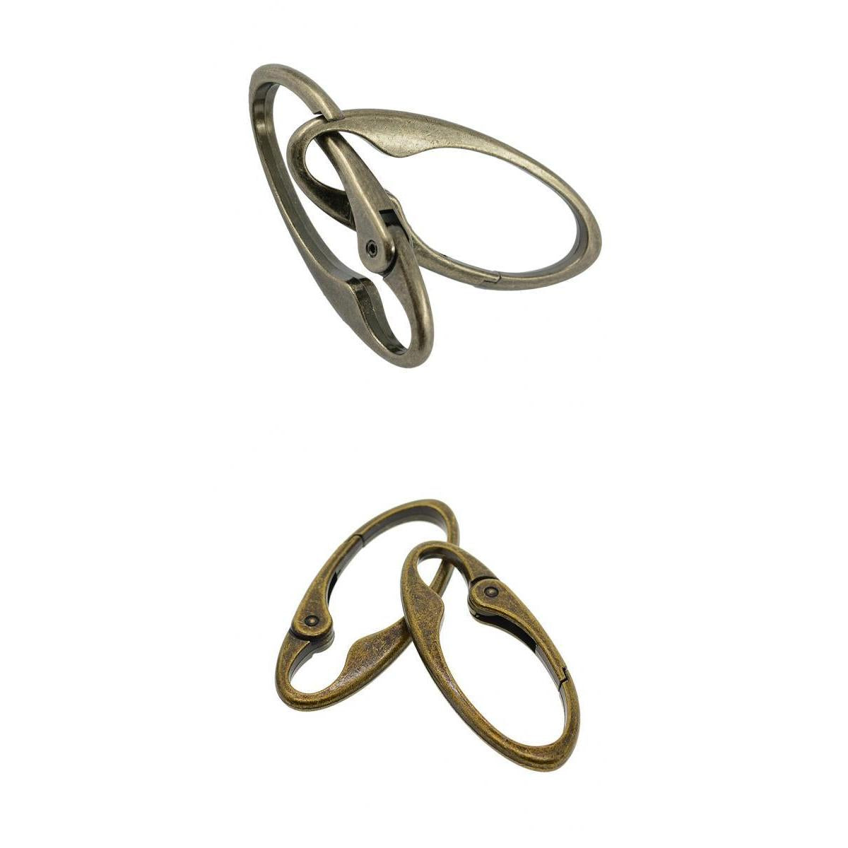 4 Pieces Antique Colors Oval Carabiner Spring Snap Hooks Clip Key Chains DIY