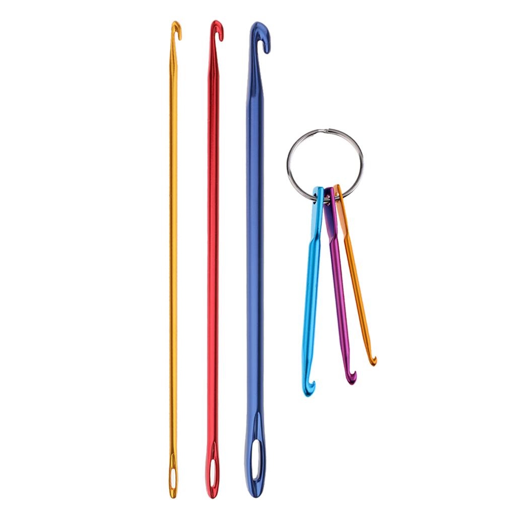6pcs Mixed Aluminum Crochet Hooks Knitting Needles Set Hand Knit Tools