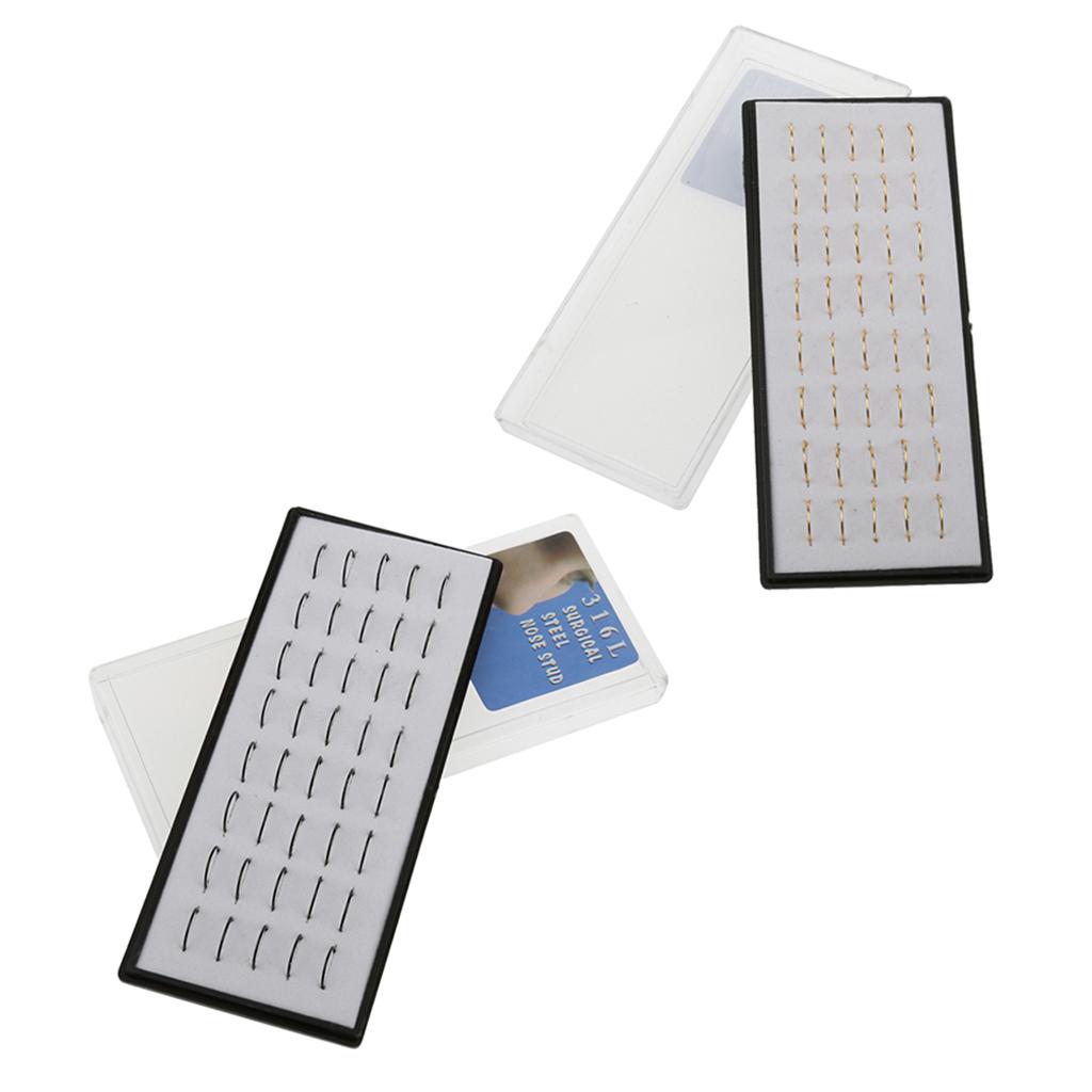 80 Pieces 316L Stainless Steel Nose Studs Hoops Piercing Lip Rings Jewelry