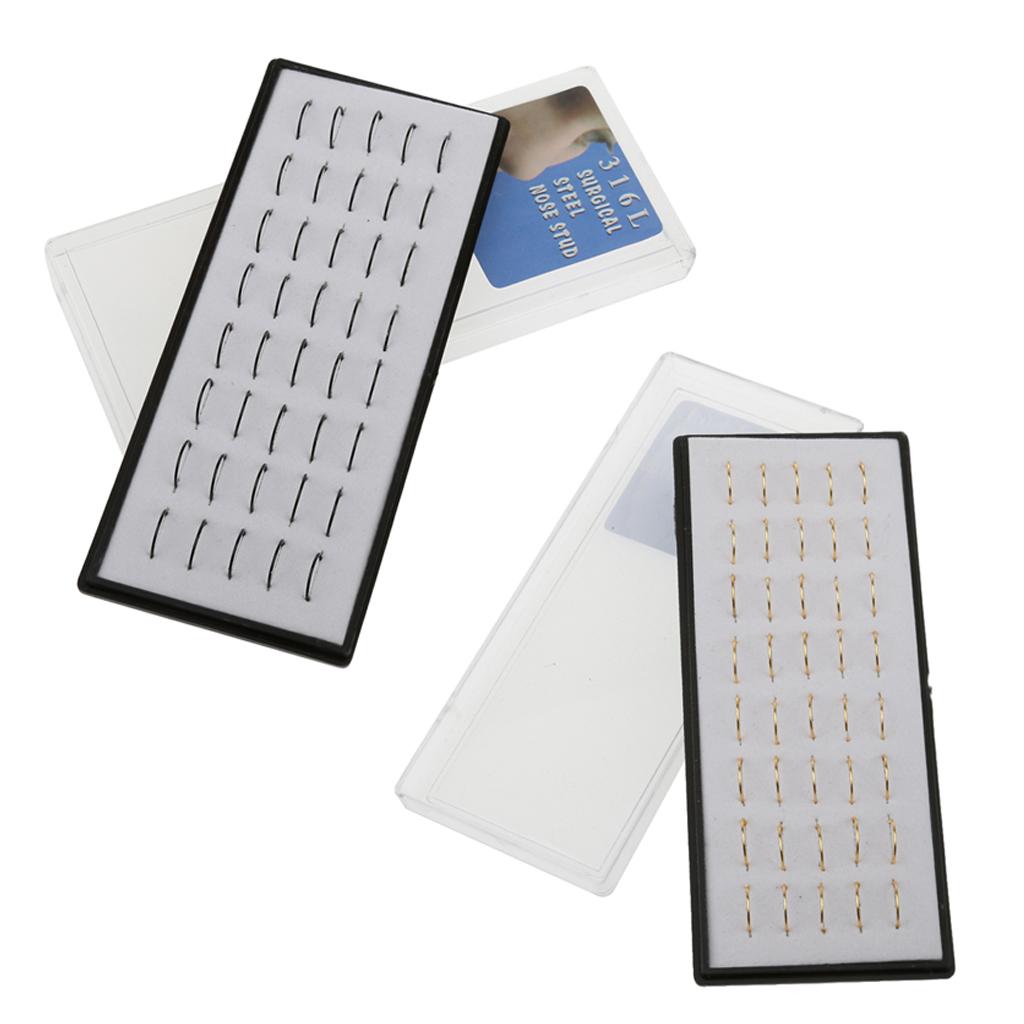 80 Pieces 316L Stainless Steel Nose Studs Hoops Piercing Lip Rings Jewelry