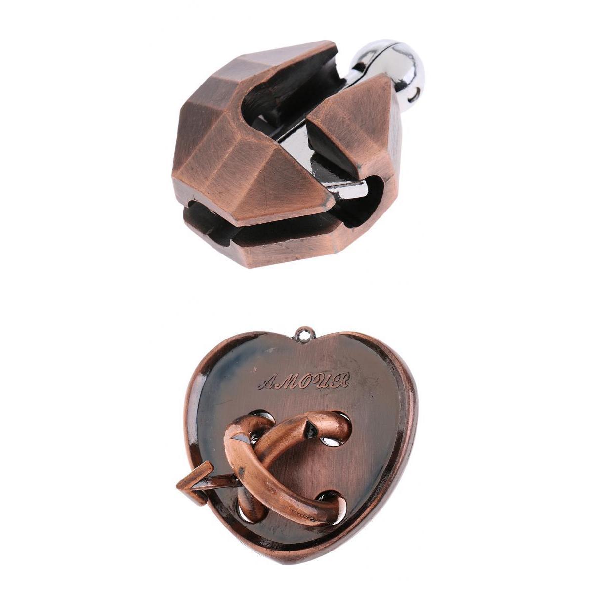 2 Pieces Puzzle Classic Metal Brain Teaser IQ Test Toy for Adults Children