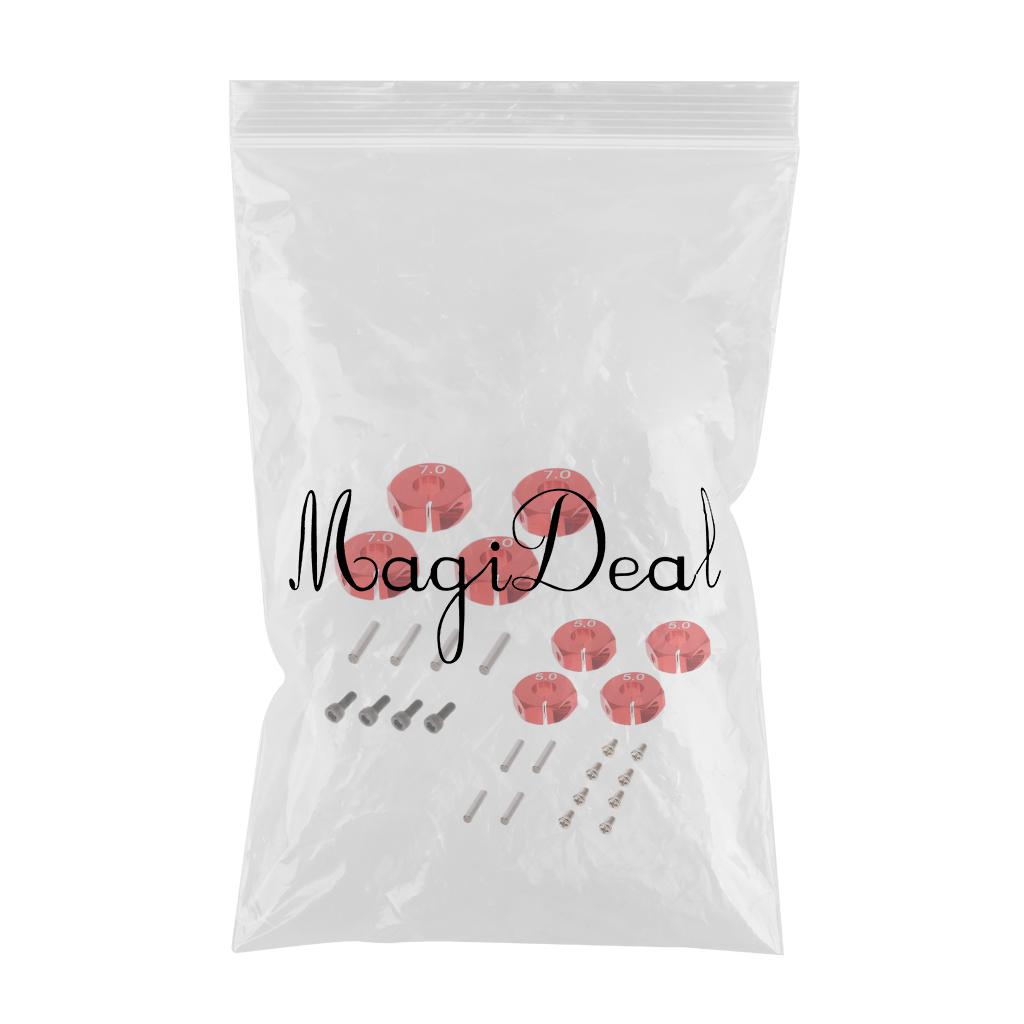 8 Pieces Wheel Hex Drive Hub Adapter Upgrade Parts for 1/10 RC Car 7mm 5mm